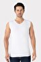 2-Pack Men's White V-Neck Sleeveless T-Shirt Undershirt Cotton Lycra Stretchy and Soft Fabric - 3