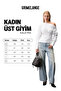 Kaleyra Women's Shirred Asymmetric Collar Long Sleeve White Blouse - 6