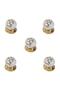 5 Pieces Bud Porcelain Button Furniture Handle Gold Gilt Pattern