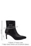 Women's Black Platinum Zippered Thin Heeled Genuine Leather Boots - 2