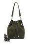 Women's Khaki Suede Drawstring Shoulder and Backpack
