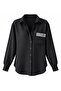 Pocket Detailed Linen Shirt - Black |   F1661 - Black - 3