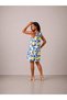 Lemon Patterned Viscose Halter Dress with Pockets - 5
