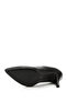Women's Black Pointed Toe Thin Heeled Genuine Leather Stiletto - 6