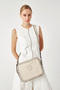 Women's Beige Genuine Leather Long Strap Shoulder Bag - 2