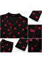 Girl's Cotton Heart Pattern Buttoned Long Sleeve Pajama Set - 2