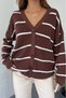 Striped Buttoned Cardigan - 5