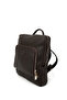 Women's Brown Genuine Leather Handbag and Backpack - 3