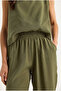 Women's Dark Khaki Thick Strap Blouse Elastic Waist Pants Modal Set 3089 60283231 - 5