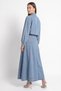 Bow Detailed Skirted Denim Suit 0303 - Blue - 3