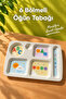 6-Compartment Melamine Children's Plate - Extra Durable Bpa Free Nutrition Plate - Educational Children's Plate