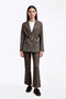 Double Buttoned Flared Trousers Brown - 3