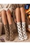 Angora Plush Women's Socks 2-Pack Beige White - Soft Textured Warm Winter Socks