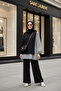 Women's Modest Set Line Two-Piece Shirt Set Black - 5