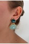 Steel Natural Stone Detailed Dangle Earrings - 2
