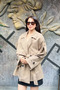 Women's Windbreaker Detailed Belted Oversize Drop Shoulder Short Trench Sun180 - 4
