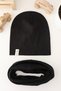 Black Rib Beanie Neck Collar Set - 3