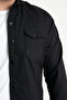 Slim Fit Men's Denim Shirt Black - 5