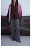 Women's Plum Lace Detailed Suede Jacket - 9