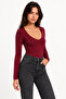 Women's V-Neck Snap Bodysuit - 3
