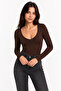 Women's V-Neck Snap Bodysuit - 5