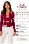 Women's Burgundy Lace Strap Detailed U-Neck Long Sleeve Blouse - 5