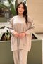 Tunic and Pants Set with Knitwear Combination on the Sleeves and Sides - 3