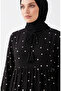 Viscose Fabric Polka Dot Layered Dress 5587-03 Black - 5