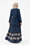 Viscose Fabric Polka Dot Layered Dress 5587-05 Indigo - 4