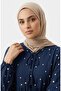 Viscose Fabric Polka Dot Layered Dress 5587-05 Indigo - 5