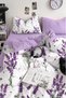 Single Duvet Cover Set with Elastic Sheets, Reversible Lavender