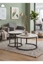 2Piece Nesting Coffee Table Set - Round MDF Side Tables with Iron Frame - 5