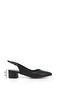 Women's Black Pointed Toe Open Back Shoes - 2