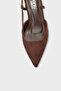 Phelia Genuine Leather Lined Pointed Toe Medium Block Heel Open Back Women's Shoes - 2