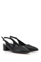 Women's Black Pointed Toe Open Back Shoes - 4