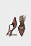 Jodee Genuine Leather Lined Pointed Toe Mid-Heel Satin Open-Back Women's Shoes - 4