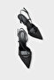 Jodee Genuine Leather Lined Pointed Toe Mid-Heel Satin Open-Back Women's Shoes - 5