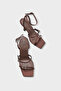 Connie Flat Toe Ankle Strap Stone Buckle Medium Heel Women's Shoes - 5