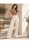 WOMEN'S BROWN COLOR ONE SHOULDER POLYVISCOSE CROP - 4