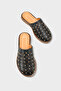 Lidia Genuine Leather Flat Heeled Studded Women's Sabo Slipper - 5