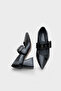 Catherin Pointed Toe Thick Medium Heeled Strappy Women's Shoes - 4