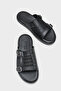 Aldrich Double Buckle Crocodile Patterned Genuine Leather Men's Slippers - 2