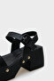 Blunt Toe Single Strap Platform Heeled Women's Sandals - 3