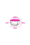 Cube Glass Storage Container Set of 4 Small Size 270 ml Square Pink Plastic with Lid (Breakfast) - 6