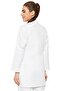 Women's White Front Buttoned Doctor Nurse Work Coat with Pockets Classic Collar Comfortable Fit - 2