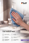 Veilchen Cam Microfiber Cloth Highly Absorbent Window Glass Drying Cloth 40X40 cm Blue - 2