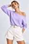 Women's Lilac Off-Shoulder Modal Blouse - 3