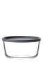Round Glass Storage Container Single Medium Size 800 ml Round Gray Plastic Lid (Presentation Bowl)