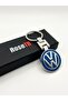 Volkswagen Blue Metal Keychain with Vw Logo Accessory Passat Jetta Golf Polo Tiguan