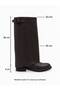 Women's Below Knee Belt Buckle Casual Boots Sassari Brown - 4